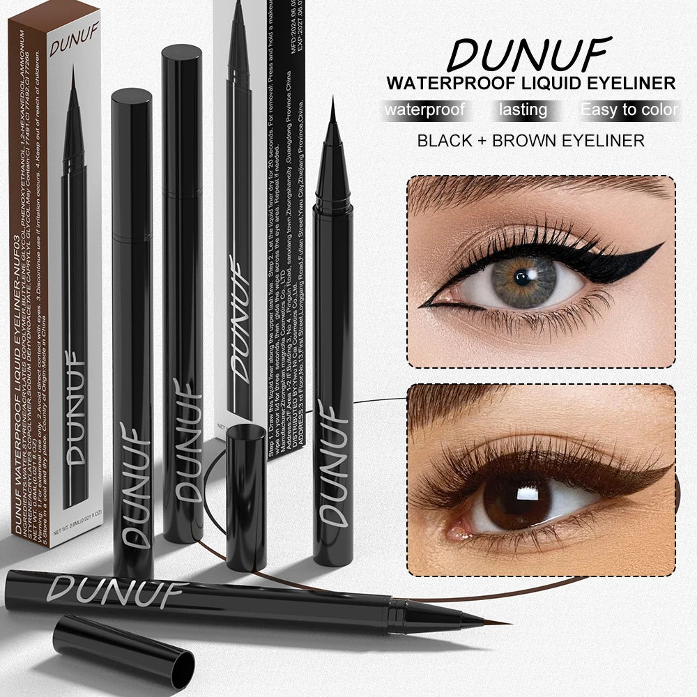 Black Liquid Eyeliner Brown Make Up Eye Liner Pencil 0.01mm Ultra Fine Quick Dry Long Lasting Waterproof Eyeliner Eyes Makeup