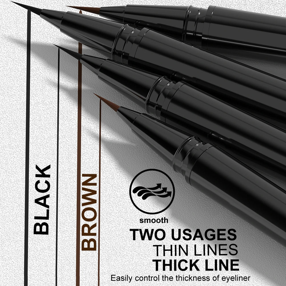 Black Liquid Eyeliner Brown Make Up Eye Liner Pencil 0.01mm Ultra Fine Quick Dry Long Lasting Waterproof Eyeliner Eyes Makeup