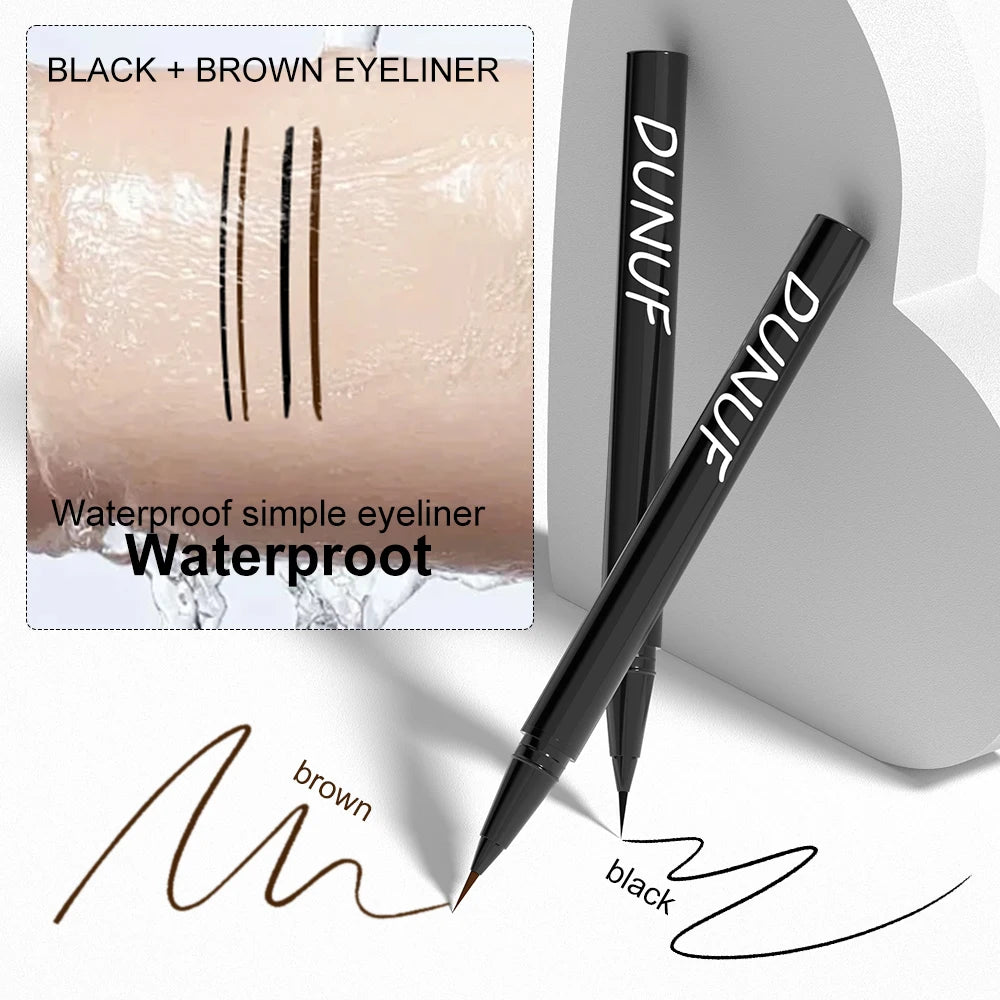 Black Liquid Eyeliner Brown Make Up Eye Liner Pencil 0.01mm Ultra Fine Quick Dry Long Lasting Waterproof Eyeliner Eyes Makeup