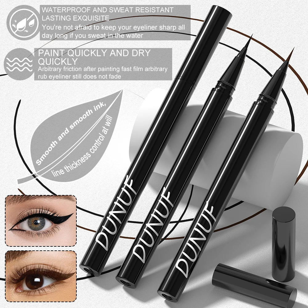 Black Liquid Eyeliner Brown Make Up Eye Liner Pencil 0.01mm Ultra Fine Quick Dry Long Lasting Waterproof Eyeliner Eyes Makeup